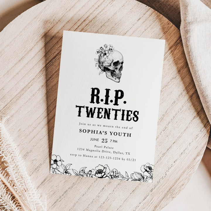 RIP Twenties 30th Birthday Invitation