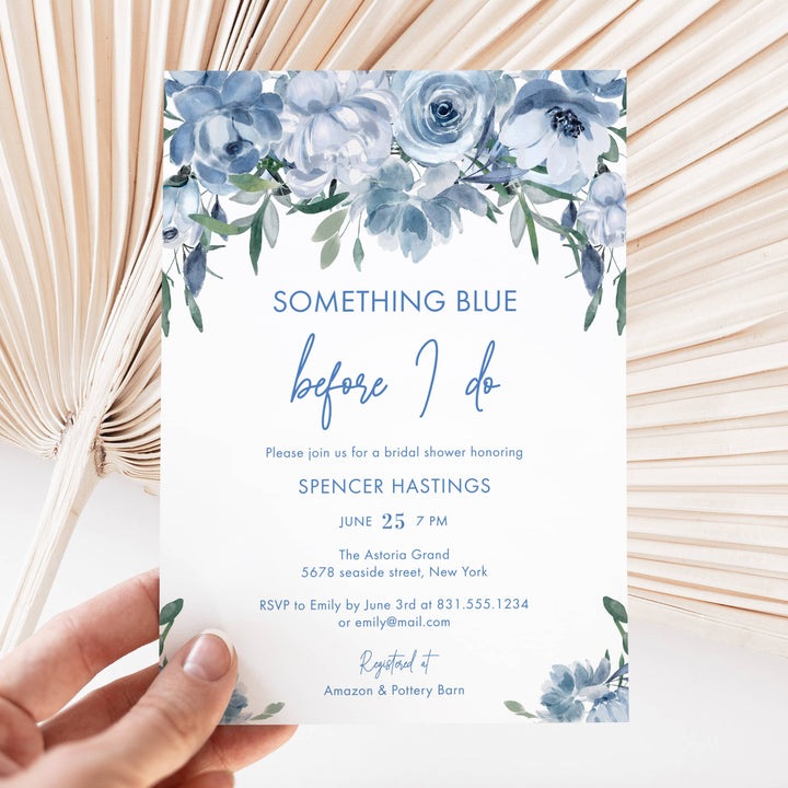SOMETHING BLUE Bridal Shower Invitation