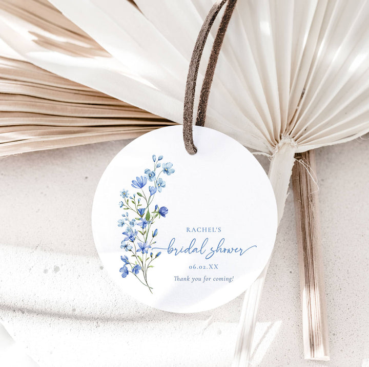 DUSTY BLUE WILDFLOWER Favor Tags