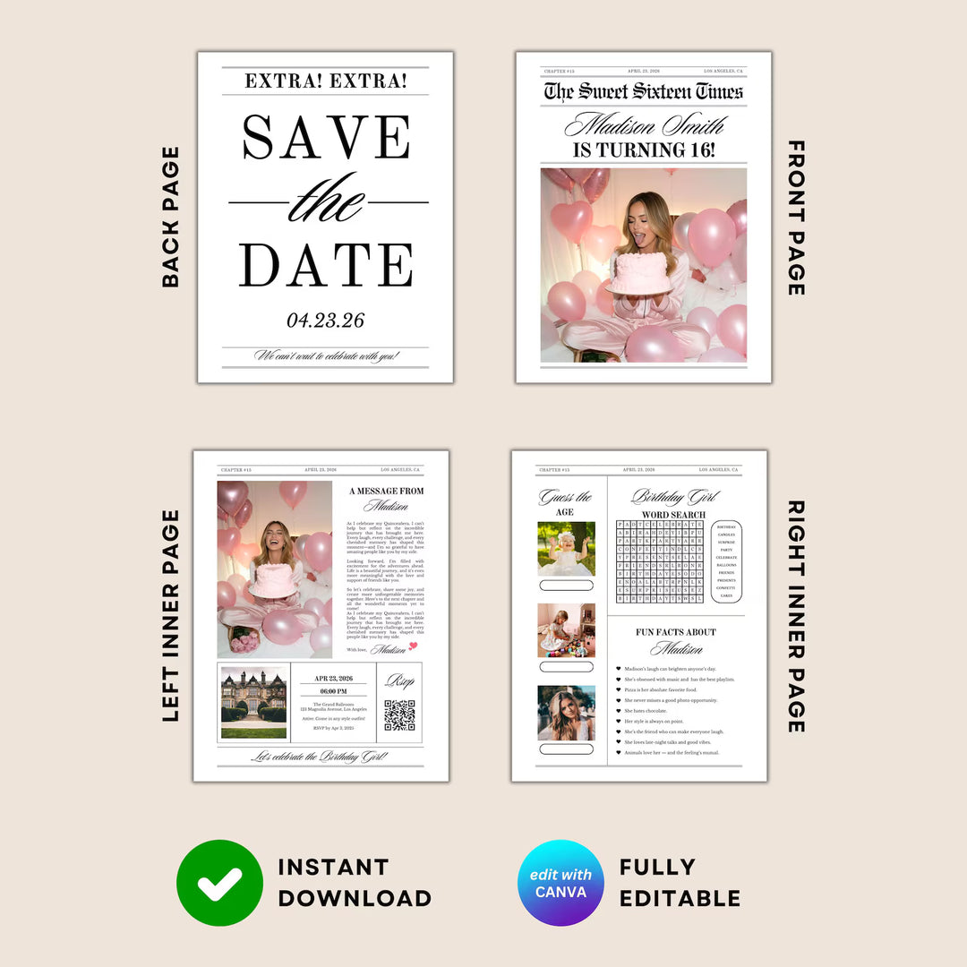 Birthday Newspaper Template