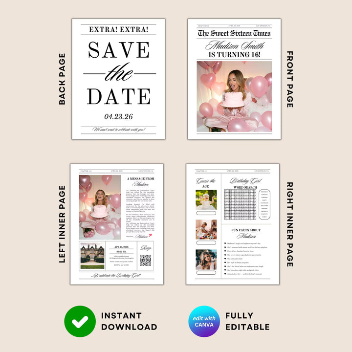 Birthday Newspaper Template