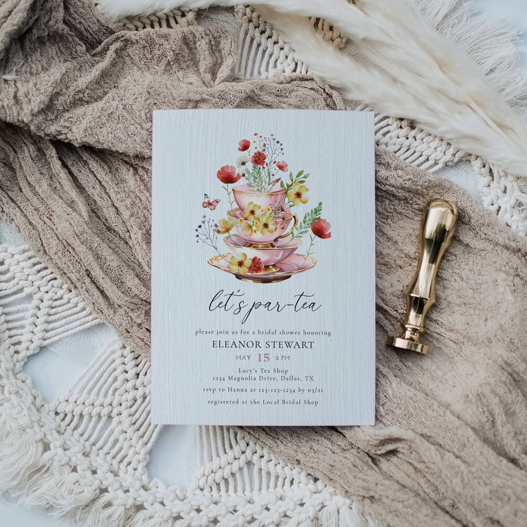 TIME FOR TEA Bridal Shower Invitation
