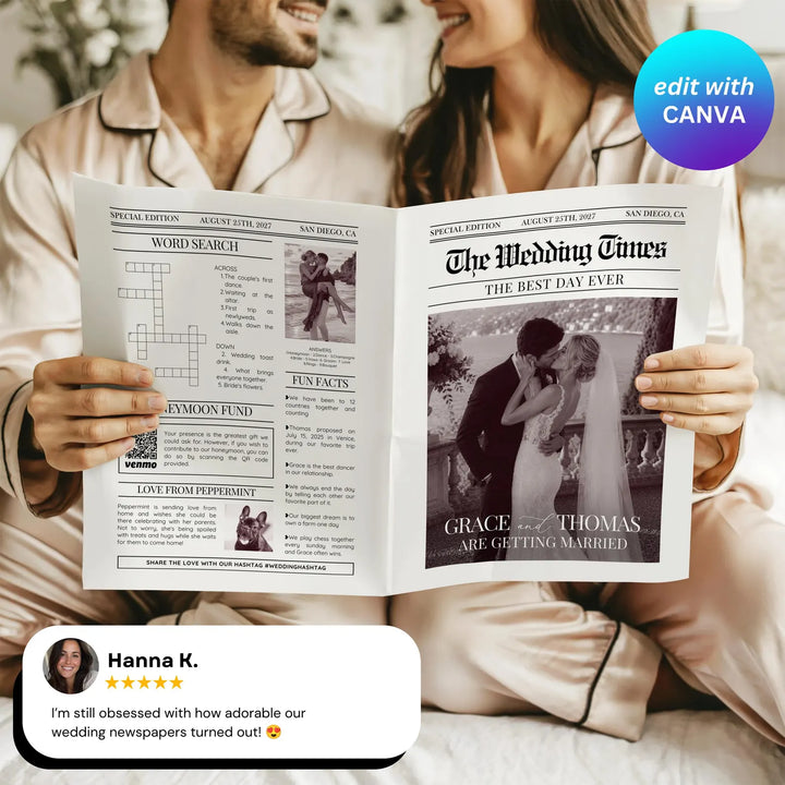 Newspaper Wedding Program Template