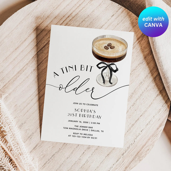 A Tini Bit Older Birthday Invitation