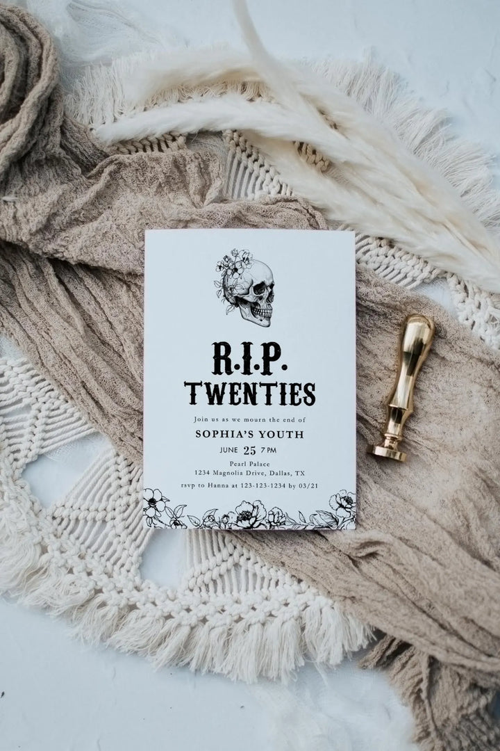 RIP Twenties 30th Birthday Invitation