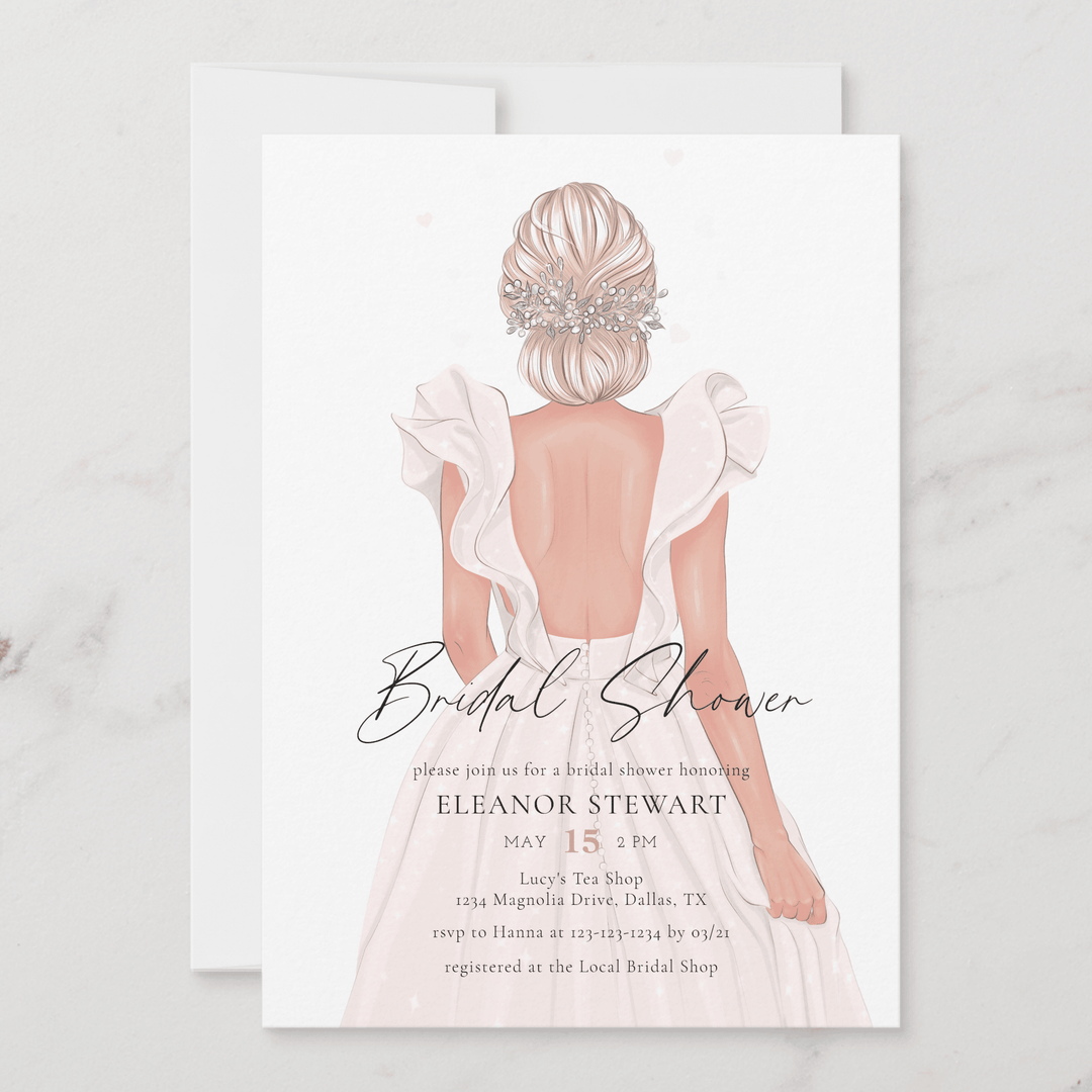 WEDDING DRESS Bridal Shower Invitation WEDDING DRESS Bridal Shower Invitation