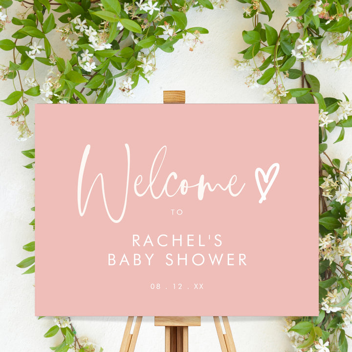 BOHO HEART Baby Shower Welcome Sign