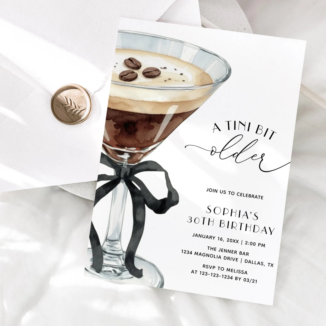 Espresso Martini Birthday Invitation