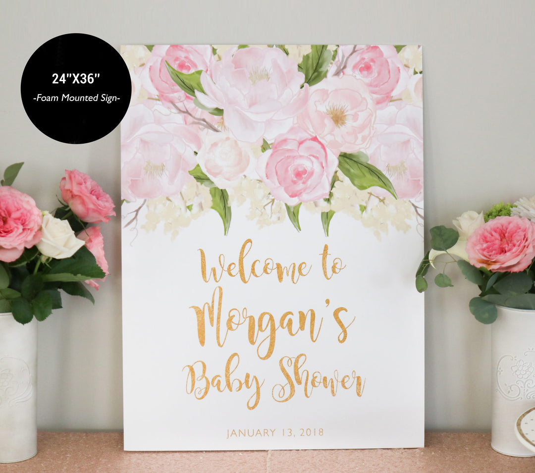 Baby Shower Decorations Girl, Baby Shower Decor, Baby Shower Banner, Pink And Gold, Girl Baby Shower Decoration, Baby Shower Sign, Custom