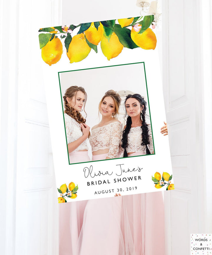 Bridal Shower Decorations Lemon, Bridal Shower Photo Prop, Bridal Shower Photo Booth Frame, Bridal Shower Sign, Wedding Photo Booth Props