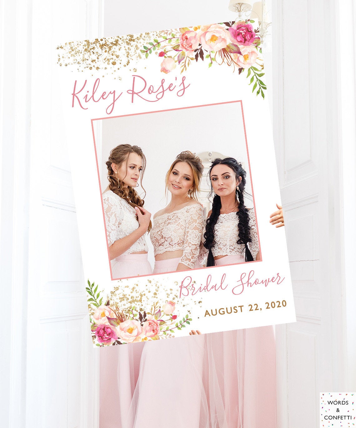 Pink & Gold Photo Booth Frame Prop – MILKY PAPERIE