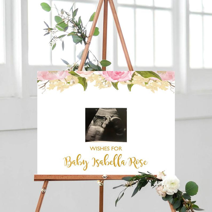 pink-and-gold-baby-shower-decorations-guestbook-sign