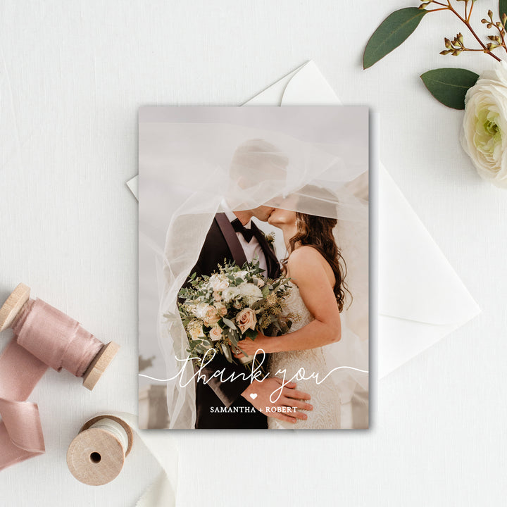 Wedding Thank You Card With Photo