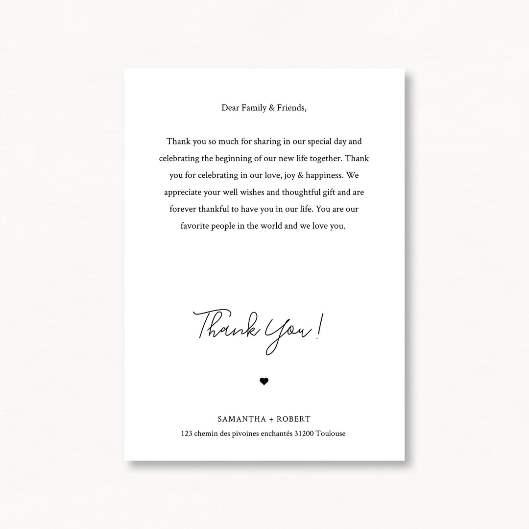 Wedding Thank You Card With Photo