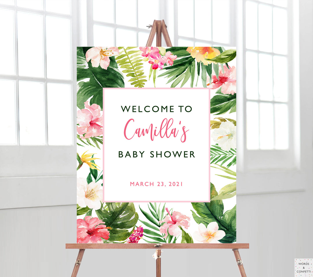 tropical-flowers-baby-shower-decorations